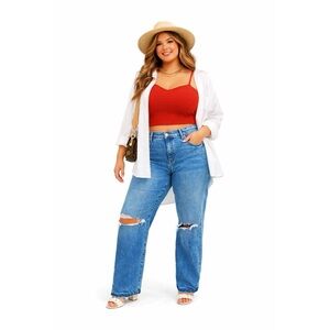 TORRID Ripped Wide Leg Jeans